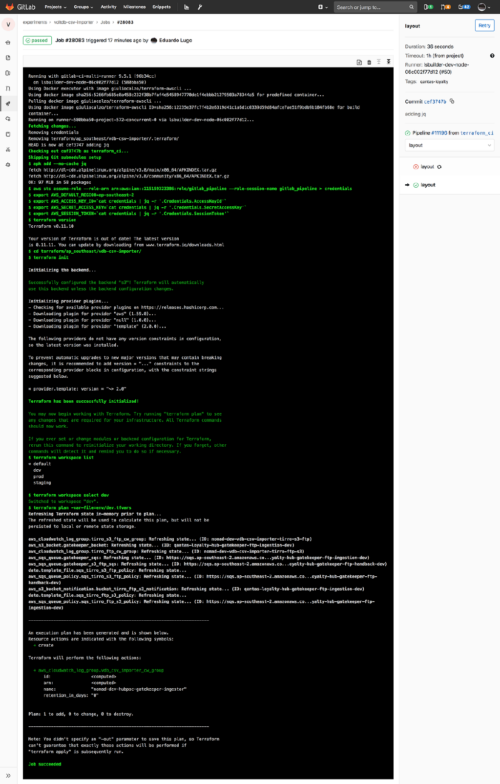 Creating and Updating infrastructure from your Continous Deployment/Integration pipeline on GitLab…